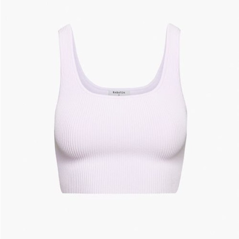 Aritzia Babaton light purple Ribbed Crop Top